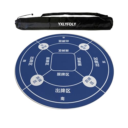 YXLYFDLY Mahjong-Tischdecke aus weichem Kristallsamt, leise und geräuschreduzierend, mit Tragetasche, Spielmatte für Zuhause, für Mahjong, Poker, Karten, Brett, Legespiele (Blau, 120 cm) von YXLYFDLY