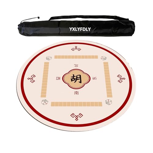 YXLYFDLY Mahjong-Tischdecke aus weichem Kristallsamt, leise und geräuschreduzierend, mit Tragetasche, Spielmatte für Zuhause, für Poker, Karten, Brett, Legespiele, Rot, 95 cm von YXLYFDLY