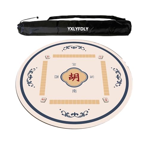 YXLYFDLY Mahjong-Tischdecke aus weichem Kristallsamt, leise und geräuschreduzierend, mit Tragetasche, Spielmatte für Zuhause, für Poker, Karten, Brett, Legespiele (Blau, 100 cm) von YXLYFDLY