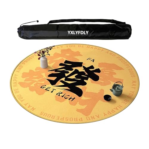 YXLYFDLY Mahjong-Tischdecke aus weichem Kristallsamt, leise und geräuschreduzierend, mit Tragetasche, große Spielmatte für Mahjong, Poker, Karten, Brett, Legespiele, Gelb, 100 cm YXLYFDLY Mahjong-Tischdecke aus weichem Kristallsamt, leise und geräuschreduzierend, mit Tragetasche, große Spielmatte für Mahjong, Poker, Karten, Brett, Legespiele, Gelb, 100 cm von YXLYFDLY