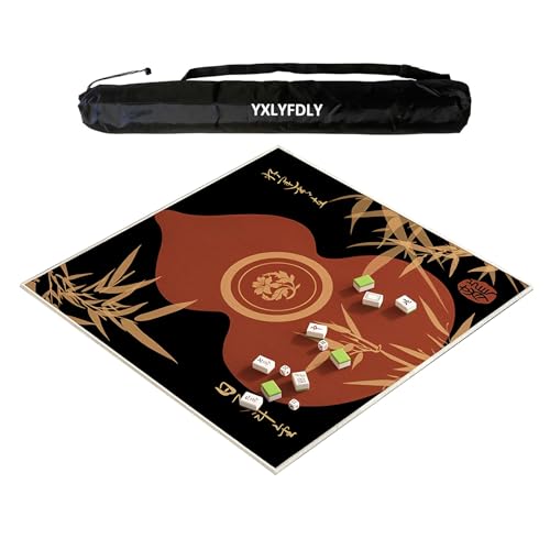 YXLYFDLY Mahjong-Tischdecke aus weichem Kristallsamt, rutschfest und geräuschreduzierend, mit Tragetasche, Spielmatte für Zuhause, für Mahjong, Poker, Karten, Brett, Legespiele, Rot, 100 cm YXLYFDLY Mahjong-Tischdecke aus weichem Kristallsamt, rutschfest und geräuschreduzierend, mit Tragetasche, Spielmatte für Zuhause, für Mahjong, Poker, Karten, Brett, Legespiele, Rot, 100 cm von YXLYFDLY