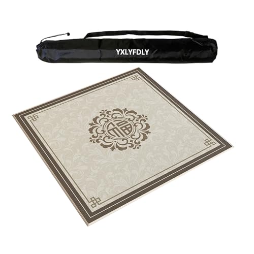YXLYFDLY Mahjong-Tischdecke aus weichem Kristallsamt, rutschfest und geräuschreduzierend, mit Tragetasche, Spielmatte für Zuhause, für Poker, Karten, Brett, Legespiele (85 cm) von YXLYFDLY