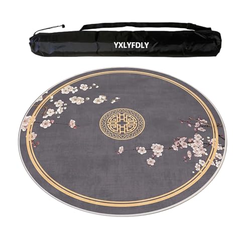 YXLYFDLY Mahjong-Tischdecke aus weichem Kristallsamt, rutschfest und geräuschreduzierend, mit Tragetasche, große Spielmatte für Mahjong, Poker, Karten, Brett, Legespiele (100 cm) von YXLYFDLY