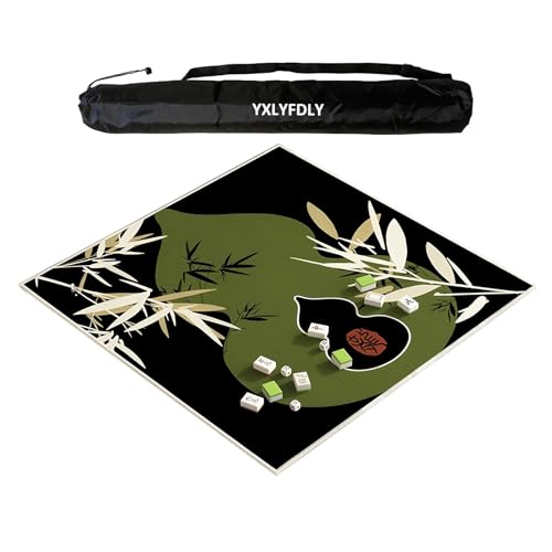YXLYFDLY Mahjong-Tischdecke aus weichem Kristallsamt, rutschfeste und geräuschreduzierende Mahjong-Tischdecke mit Tragetasche, Spielmatte für Mahjong, Poker, Karten, Brett, Legespiele (Grün, 75 cm) YXLYFDLY Mahjong-Tischdecke aus weichem Kristallsamt, rutschfeste und geräuschreduzierende Mahjong-Tischdecke mit Tragetasche, Spielmatte für Mahjong, Poker, Karten, Brett, Legespiele (Grün, 75 cm) von YXLYFDLY