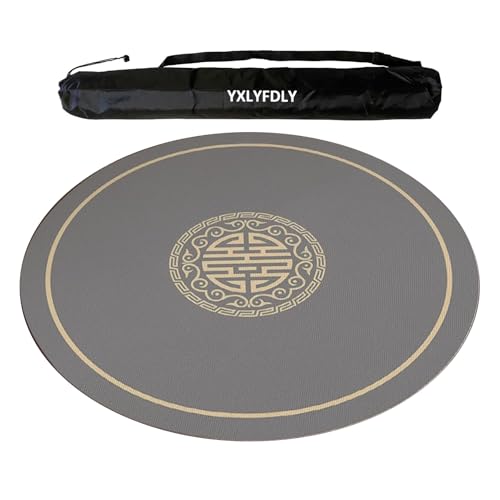 YXLYFDLY Mahjong-Tischdecke aus weichem Kristallsamt, verdickt und geräuschreduzierend, mit Gummi-Rückseite, Spielmatte für Mahjong, Poker, Karten, Brett, Legespiele (Hellgrau, 60 cm) von YXLYFDLY