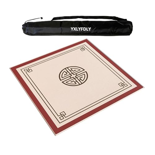YXLYFDLY Mahjong-Tischdecke aus weichem Kristallsamt, verdickte und rutschfeste Mahjong-Tischdecke mit Tragetasche, Spielmatte für Mahjong, Poker, Karten, Brett, Legespiele (100 cm) von YXLYFDLY
