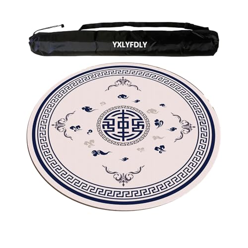 YXLYFDLY Mahjong-Tischdecke aus weichem Kristallsamt, verdickte und rutschfeste Mahjong-Tischdecke mit Tragetasche, große Spielmatte für Mahjong, Poker, Karten, Brett, Fliesenspiele (Blau, 100 cm) von YXLYFDLY