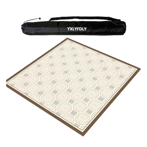 YXLYFDLY Quadratische Mahjong-Matte, rutschfeste und geräuschreduzierende Mahjong-Tischdecke mit Tragetasche, große Spielmatte für Poker, Karten, Brett, Legespiele (100 cm) von YXLYFDLY