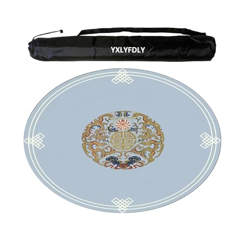 YXLYFDLY Runde Mahjong-Matte, verdickte und rutschfeste Mahjong-Tischdecke mit Tragetasche, Heimspielmatte für Mahjong, Poker, Karten, Brett, Legespiele, Himmelblau, 70 cm YXLYFDLY Runde Mahjong-Matte, verdickte und rutschfeste Mahjong-Tischdecke mit Tragetasche, Heimspielmatte für Mahjong, Poker, Karten, Brett, Legespiele, Himmelblau, 70 cm von YXLYFDLY
