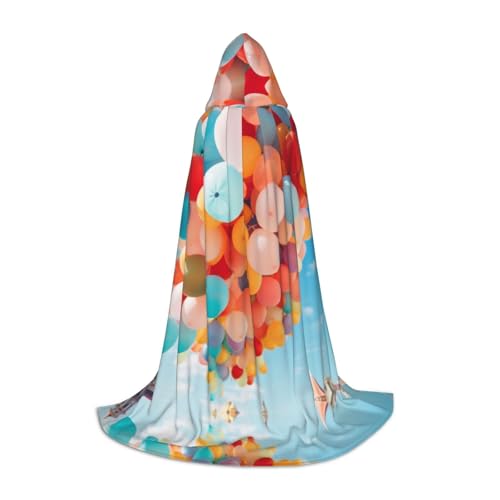 YXLymxDAMAI Ballon im Himmel Halloween Umhang mit Kapuze – Cosplay Umhang Robe Kostüm Kapuzenuniform Schwarz von YXLymxDAMAI