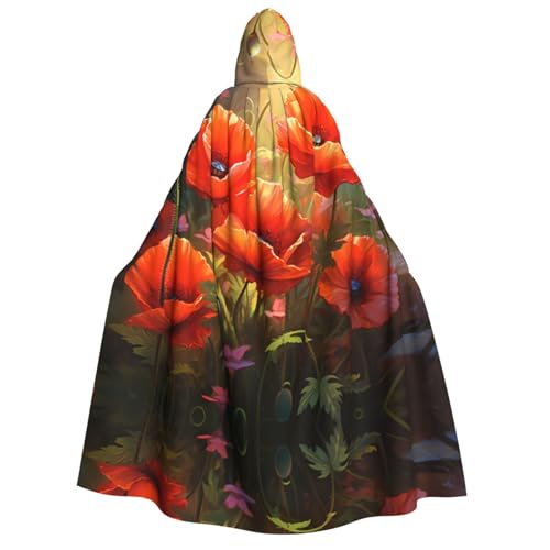YXLymxDAMAI Blumenstrauß, Umhang mit Kapuze, für Damen und Herren, perfekt für Halloween, Kostümpartys, Cosplay, schwarz, weiß von YXLymxDAMAI