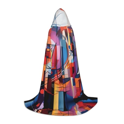 YXLymxDAMAI Cooles Farbbild, Halloween-Umhang, Kapuzenumhang, Cosplay-Umhang, Kostüm, Kapuzenuniform, Schwarz von YXLymxDAMAI