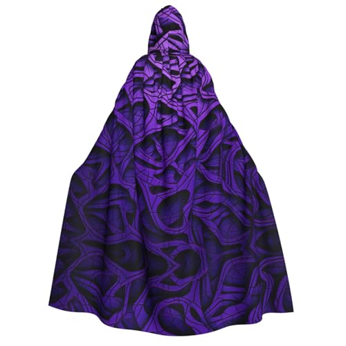 YXLymxDAMAI Dunkelvioletter gestreifter Kapuzenumhang für Damen und Herren – perfekt für Halloween, Kostümpartys, Cosplay, Schwarz, Weiß YXLymxDAMAI Dunkelvioletter gestreifter Kapuzenumhang für Damen und Herren – perfekt für Halloween, Kostümpartys, Cosplay, Schwarz, Weiß von YXLymxDAMAI