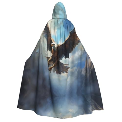 YXLymxDAMAI Fliegender Adler Kapuzenumhang für Damen und Herren - Perfekt für Halloween, Kostümpartys, Cosplay, Schwarz, Weiß YXLymxDAMAI Fliegender Adler Kapuzenumhang für Damen und Herren - Perfekt für Halloween, Kostümpartys, Cosplay, Schwarz, Weiß von YXLymxDAMAI