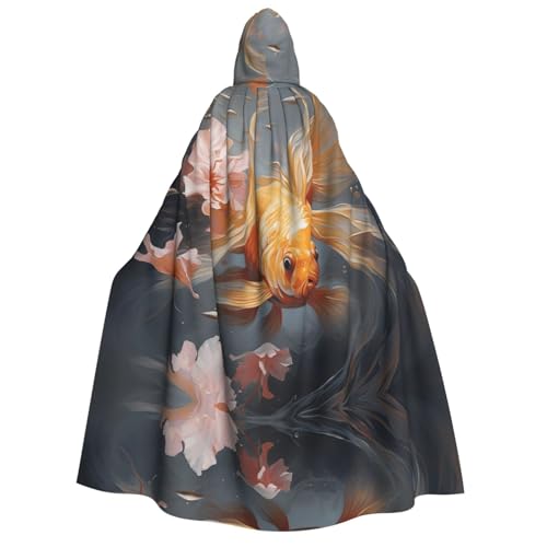 YXLymxDAMAI Golden Fish Kapuzenumhang für Damen und Herren, perfekt für Halloween, Kostümpartys, Cosplay, schwarz, weiß YXLymxDAMAI Golden Fish Kapuzenumhang für Damen und Herren, perfekt für Halloween, Kostümpartys, Cosplay, schwarz, weiß von YXLymxDAMAI