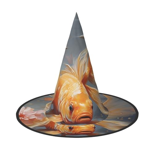 YXLymxDAMAI Goldener Fisch Halloween Hexenhut - Schwarzer Hexenhut Geeignet für Halloween Kostümpartys und Rollenspiele YXLymxDAMAI Goldener Fisch Halloween Hexenhut - Schwarzer Hexenhut Geeignet für Halloween Kostümpartys und Rollenspiele von YXLymxDAMAI