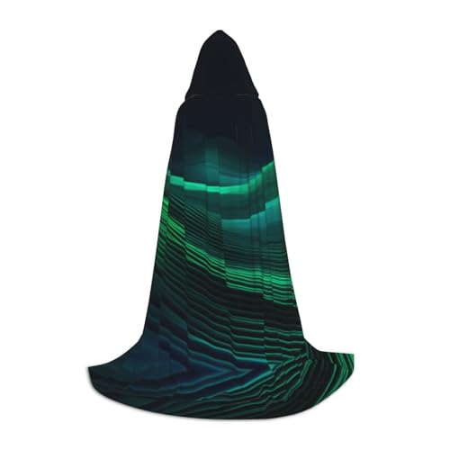 YXLymxDAMAI Green Line Halloween-Umhang mit Kapuze – Cosplay-Umhang, Robe, Kostüm, Kapuzenuniform, Schwarz von YXLymxDAMAI