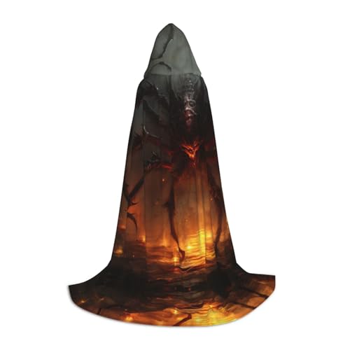 YXLymxDAMAI Halloween-Umhang mit Kapuze und großer Spinne – Cosplay-Umhang, Kostüm, Kapuzenuniform, Schwarz von YXLymxDAMAI