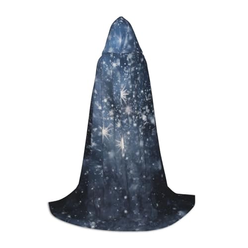 YXLymxDAMAI Halloween-Umhang mit verstreuten Schneeflocken, Cosplay-Umhang, Kostüm, Kapuzenuniform, Schwarz von YXLymxDAMAI