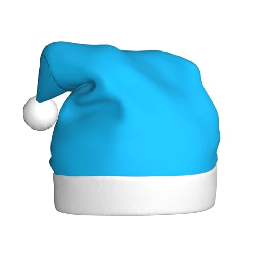 YXLymxDAMAI Hellblaue Weihnachtsmütze für Erwachsene – Unisex, klassischer Weihnachtsmannhut für Neujahrsparty, Rot von YXLymxDAMAI