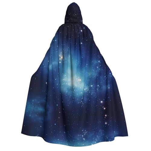 YXLymxDAMAI Kapuzenumhang mit Sternen für Damen und Herren, perfekt für Halloween, Kostümpartys, Cosplay, schwarz, weiß von YXLymxDAMAI
