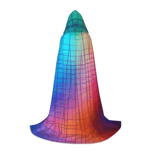 YXLymxDAMAI Kurve Color Line Halloween-Umhang mit Kapuze – Cosplay-Umhang, Kostüm, Kapuzenuniform, Schwarz von YXLymxDAMAI