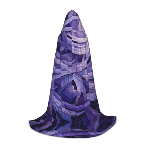 YXLymxDAMAI Lila gestreifter Halloween-Umhang mit Kapuze – Cosplay-Umhang, Robe, Kostüm, Kapuzenuniform, Schwarz von YXLymxDAMAI