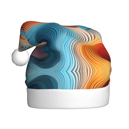 YXLymxDAMAI Meander Weihnachtsmütze für Erwachsene, Unisex, klassischer Weihnachtsmannhut für Neujahrsparty, Rot von YXLymxDAMAI