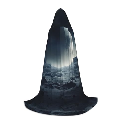 YXLymxDAMAI Moon Surface Halloween-Umhang mit Kapuze, Cosplay-Umhang, Kostüm, Kapuzenuniform, Schwarz von YXLymxDAMAI