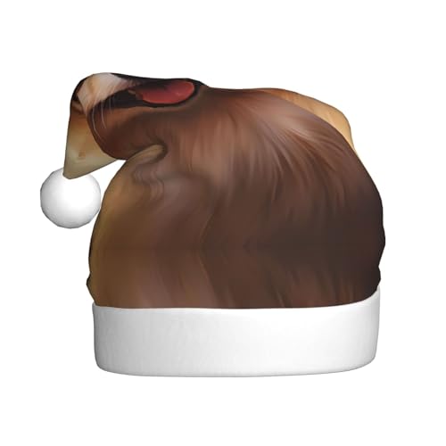 YXLymxDAMAI Niedlicher kleiner Hund Weihnachtsmütze für Erwachsene – Weihnachtsfeiertag, Unisex, klassischer Weihnachtsmannhut für Neujahrsparty, Rot von YXLymxDAMAI