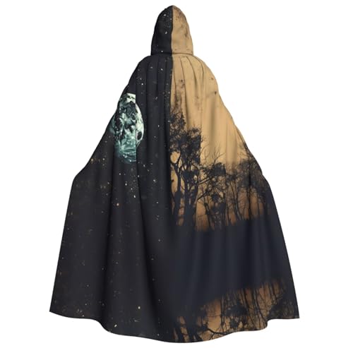 YXLymxDAMAI Night Woods Kapuzenumhang für Damen und Herren, perfekt für Halloween, Kostümpartys, Cosplay, Schwarz, Weiß YXLymxDAMAI Night Woods Kapuzenumhang für Damen und Herren, perfekt für Halloween, Kostümpartys, Cosplay, Schwarz, Weiß von YXLymxDAMAI