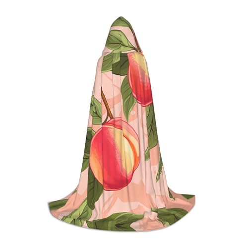 YXLymxDAMAI Peaches Halloween-Umhang mit Kapuze – Cosplay-Umhang, Robe, Kostüm, Kapuzenuniform, Schwarz von YXLymxDAMAI