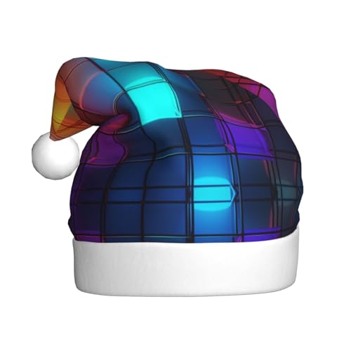 YXLymxDAMAI Quadratische Weihnachtsmütze für Erwachsene – Unisex, klassischer Weihnachtsmannhut für Neujahrsparty, Rot von YXLymxDAMAI