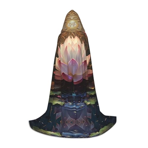 YXLymxDAMAI River Lotus Halloween-Umhang mit Kapuze – Cosplay-Umhang, Robe, Kostüm, Kapuzenuniform, Schwarz von YXLymxDAMAI
