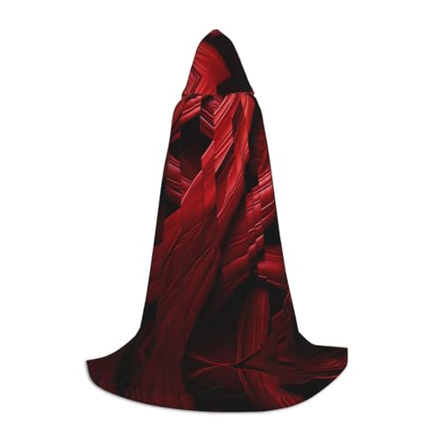YXLymxDAMAI Roter gestreifter Halloween-Umhang mit Kapuze – Cosplay-Umhang, Robe, Kostüm, Kapuzenuniform, Schwarz von YXLymxDAMAI