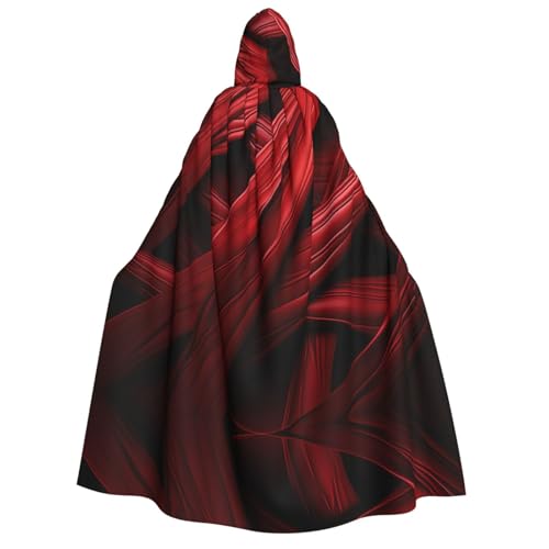 YXLymxDAMAI Roter gestreifter Kapuzenumhang für Damen und Herren – perfekt für Halloween, Kostümpartys, Cosplay, schwarz, weiß von YXLymxDAMAI