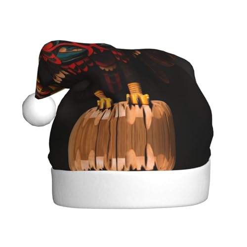 YXLymxDAMAI Schöne Adler-Totem-Weihnachtsmütze für Erwachsene – Weihnachtsfeiertag, Unisex, klassischer Weihnachtsmannhut für Neujahrsparty, Rot von YXLymxDAMAI