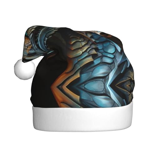 YXLymxDAMAI Schöne Drachen-Weihnachtsmütze für Erwachsene – Weihnachtsfeiertag, Unisex, klassischer Weihnachtsmannhut für Neujahrsparty, Rot von YXLymxDAMAI