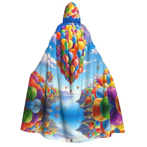 YXLymxDAMAI Schöner Ballon-Umhang mit Kapuze für Damen und Herren – perfekt für Halloween, Kostümpartys, Cosplay, schwarz, weiß YXLymxDAMAI Schöner Ballon-Umhang mit Kapuze für Damen und Herren – perfekt für Halloween, Kostümpartys, Cosplay, schwarz, weiß von YXLymxDAMAI