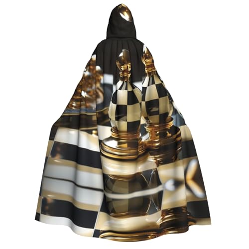 YXLymxDAMAI Schwarz-weißer Billard-Kapuzenumhang für Damen und Herren, perfekt für Halloween, Kostümpartys, Cosplay, schwarz, weiß von YXLymxDAMAI