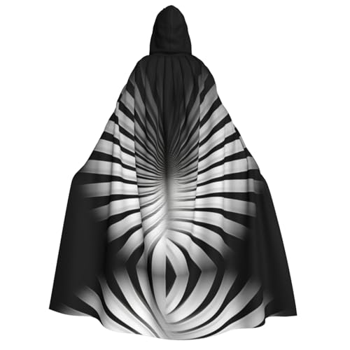 YXLymxDAMAI Schwarz-weißer Blend-Umhang mit Kapuze für Damen und Herren – perfekt für Halloween, Kostümpartys, Cosplay, Schwarz, Weiß von YXLymxDAMAI