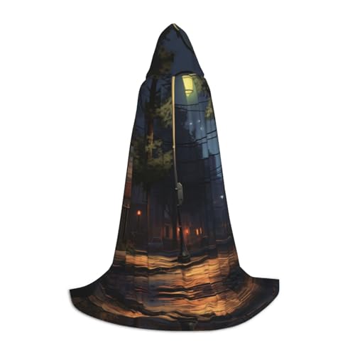 YXLymxDAMAI Silent Street Halloween-Umhang mit Kapuze – Cosplay-Umhang, Robe, Kostüm, Kapuzenuniform, Schwarz von YXLymxDAMAI