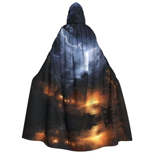 YXLymxDAMAI Umhang mit Kapuze für Damen und Herren, perfekt für Halloween, Kostümpartys, Cosplay, Schwarz, Weiß YXLymxDAMAI Umhang mit Kapuze für Damen und Herren, perfekt für Halloween, Kostümpartys, Cosplay, Schwarz, Weiß von YXLymxDAMAI