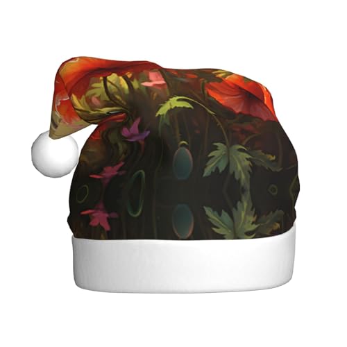 YXLymxDAMAI Weihnachtsmütze für Erwachsene, Weihnachtsstrauß, Unisex, klassischer Weihnachtsmannhut für Neujahrsparty, Rot von YXLymxDAMAI