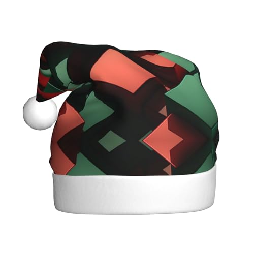 YXLymxDAMAI Weihnachtsmütze für Erwachsene, quadratisch, Rot und Grün, Unisex, klassischer Weihnachtsmannhut für Neujahrsparty, Rot von YXLymxDAMAI
