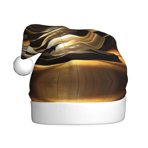 YXLymxDAMAI Weihnachtsmütze für Erwachsene, transparent, weiße Öffnung, Unisex, klassischer Weihnachtsmannhut für Neujahrsparty, Rot von YXLymxDAMAI