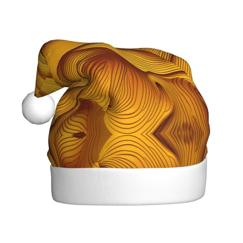 YXLymxDAMAI Weihnachtsmütze für Erwachsene mit gelben Streifen, Unisex, klassischer Weihnachtsmannhut für Neujahrsparty, Rot von YXLymxDAMAI