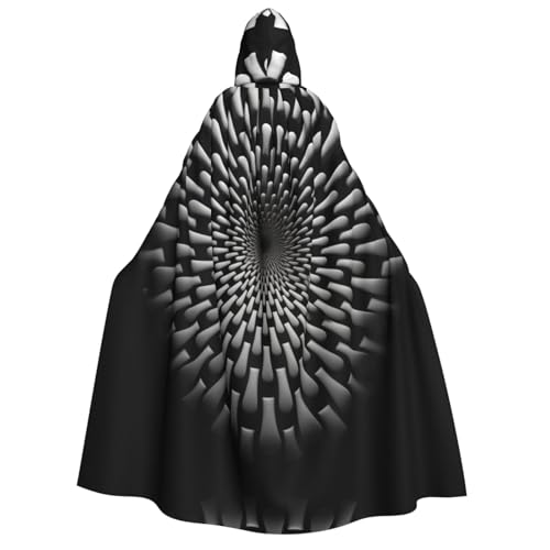 YXLymxDAMAI Weiße flache Nudeln, Kapuzenumhang für Damen und Herren, perfekt für Halloween, Kostümpartys, Cosplay, Schwarz, Weiß von YXLymxDAMAI