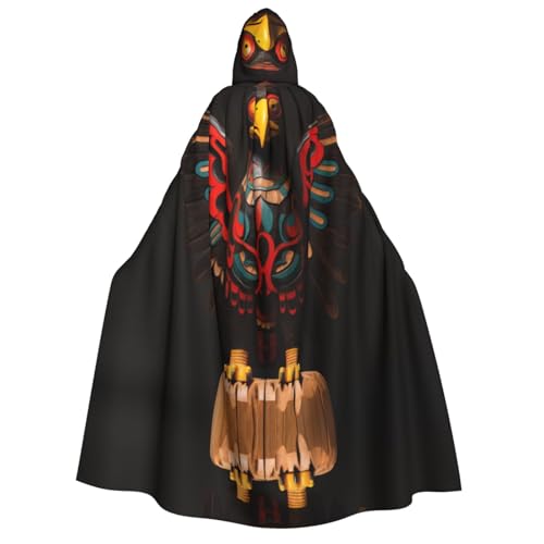 YXLymxDAMAI Wunderschöner Adler-Totem-Kapuzenumhang für Damen und Herren, perfekt für Halloween, Kostümpartys, Cosplay, schwarz, weiß von YXLymxDAMAI
