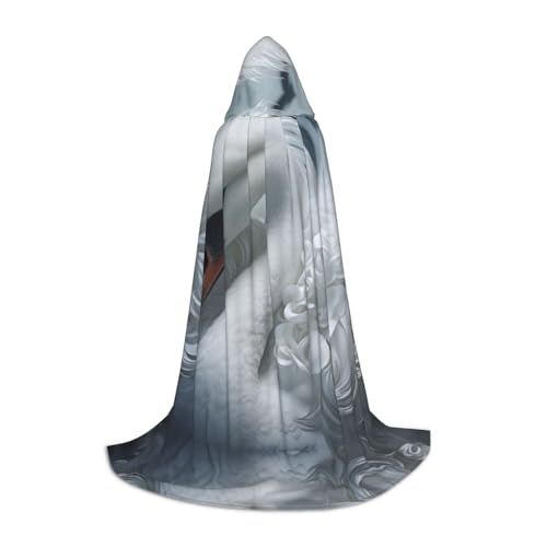 YXLymxDAMAI Wunderschöner Halloween-Umhang mit Schwanenfedern, Cosplay-Umhang, Kostüm, Kapuzenuniform, Schwarz von YXLymxDAMAI